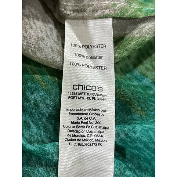 Chico’s Dress Sz 2 Tunic Sz 3 Set Faux leather halter Maxi Ombré Aqua Grey Brown - Picture 6 of 16